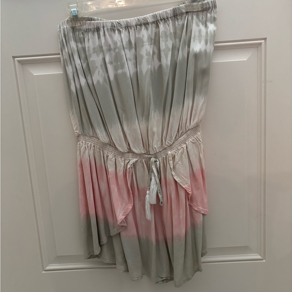 Elegant Tie-Dye romper in Green and Pink